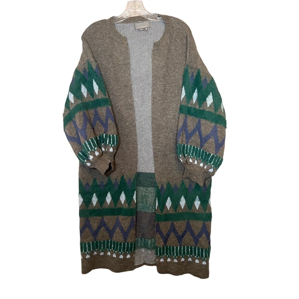 Anthropologie Women’s OS Sweater Cardigan Kai Open Front Duster Balloon Sleeves